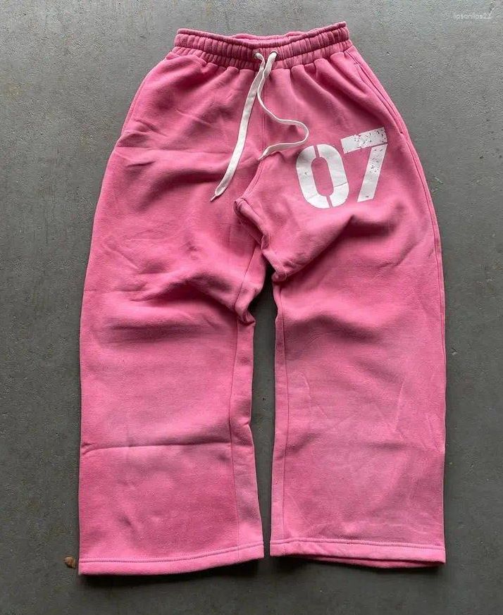 Men's Clothing Fashion Letter Print Printed Trousers Elastic Waist Loose Men And Women Trendy Sweatpants_viptrois.com