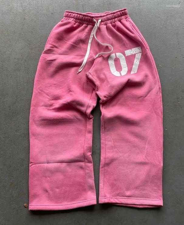 Men's Clothing Fashion Letter Print Printed Trousers Elastic Waist Loose Men And Women Trendy Sweatpants_viptrois.com