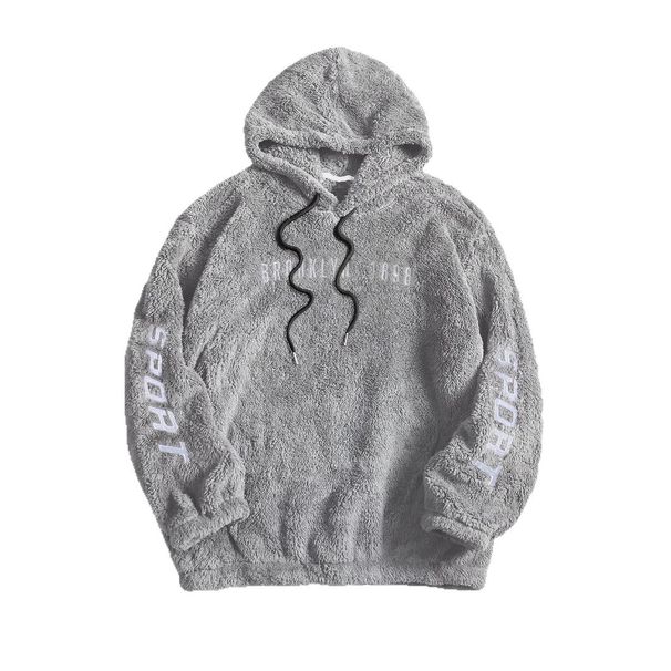 Unisex Fleece-Lined Hoodie – Oversized V-Neck Pullover With Soft Brushed Interior (S-XXL, Light Grey, Winter Warmth, College Streetwear)_viptrois.com