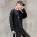 Pure Pure 480g Silver Fox Fleece Men's Loose Drop Shoulder Heavyweight Crew Neck Sweatshirt Youth Campus Autumn Winter Jacket_viptrois.com