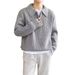Men’S Slim-Fit Polo Knit Sweater – Half-Zip Business Casual Pullover, Breathable & Stretch Polyester (Black/Grey/Khaki) – All-Day Comfort_viptrois.com