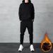 Cotton Casual Sportswear Set Men's Cardigan Hooded Sweater Running Suit Two-piece Jacket_viptrois.com