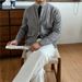 Pure 2025 Autumn Winter Premium Knitted Vintage Elegant Gentleman Old Money Slightly Loose Sweater Cardigan Jacket For Men_viptrois.com