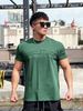 Men's Clothing steel print sports short sleeved men's T shirt with heavy cuffs for running muscle fitness and iron dog brothers brand_viptrois.com