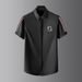 Men's Slim Fit Tencel Cotton Free Ironing Fashion Business Shirt Ribbon Badge Short Sleeved Men's Shirt_viptrois.com