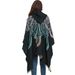 Unisex Peacock jacquard black and blue hooded cape cape_viptrois.com