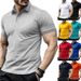Men's New Polo Shirt Short-sleeved Fashion Lapel Sports Outdoor T-shirt Tops_viptrois.com