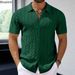 2025 Männer Sommer Kurzarm Polo Shirts Gestrickte Revers Strickjacke Top Streifen Nähte Männer Polo T-shirt Mode Camisa Hombre_viptrois.com