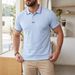 Men's Casual Short Sleeve Polo Shirt - Breathable Cotton Blend, Relaxed Fit, Solid Colors For Summer_viptrois.com