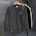 Men's Casual Fleece-Lined Pullover Sweatshirt - Soft & Comfortable Round Neck Loose Fit Hoodie For Winter, Stylish Streetwear With Cartoon Print_viptrois.com