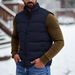 Men's Winter Puffer Vest - Lightweight Quilted Sleeveless Jacket, Stand Collar, Zip Front, Decorative Pockets, Casual Layering Essential_viptrois.com