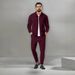 Men's Clothing Autumn Youth Zipper Waffle Pocket Lapel Slim Jacket Casual Pants_viptrois.com