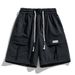 Men's Clothing Summer Thin Casual Pants Teenagers Trendy Brand Ice Sense Five Points Loose Multi Pocket Elastic Waist Overalls_viptrois.com