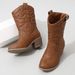 Kids Shoes Children's Mid Calf Boots New Girls Soft Sole Fashion Retro Leather Boots For Middle And Large Children Foreign Trade Boots_viptrois.com