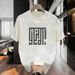 2025 New Summer Men's Short-sleeved Trend Loose Round Neck Versatile Fashion Printed Half-sleeved Ruffian Handsome Simple Top_viptrois.com