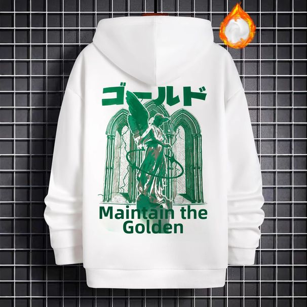 Men's Long Sleeved Hooded Sweatshirt Trendy Brand Spring Autumn Jacket American Style Couple Top Loose Print_viptrois.com