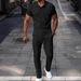 Men's Clothing Men's Solid Color Shirt And Pants Set Summer Style Short Sleeve With Button Pocket For Formal & Casual_viptrois.com