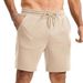 Men's Casual Drawstring Shorts – Lightweight Summer Sports Pants (Black/White/Khaki/Navy Blue, S-3XL)_viptrois.com
