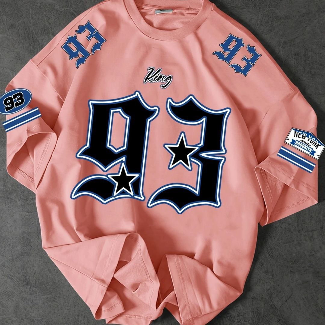 Unisex 93 Graphic Print T-Shirt, Custom Print Ready Minimalist Streetwear Tee, Casual Cotton Crewneck Top For Men & Women_viptrois.com