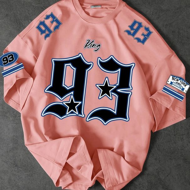 Unisex 93 Graphic Print T-Shirt, Custom Print Ready Minimalist Streetwear Tee, Casual Cotton Crewneck Top For Men & Women_viptrois.com