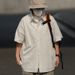 Men's Clothing Short Sleeved Shirt Men And Women Summer Cityboy Solid Color Loose Trendy Brand Ins Workwear White Shirt Jacket_viptrois.com