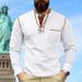 Men's Clothing Long Sleeve Casual Knit Top With Contrast Stitching - Slim Fit Breathable Polyester For Everyday Wear (Black, White, Navy, Khaki)_viptrois.com