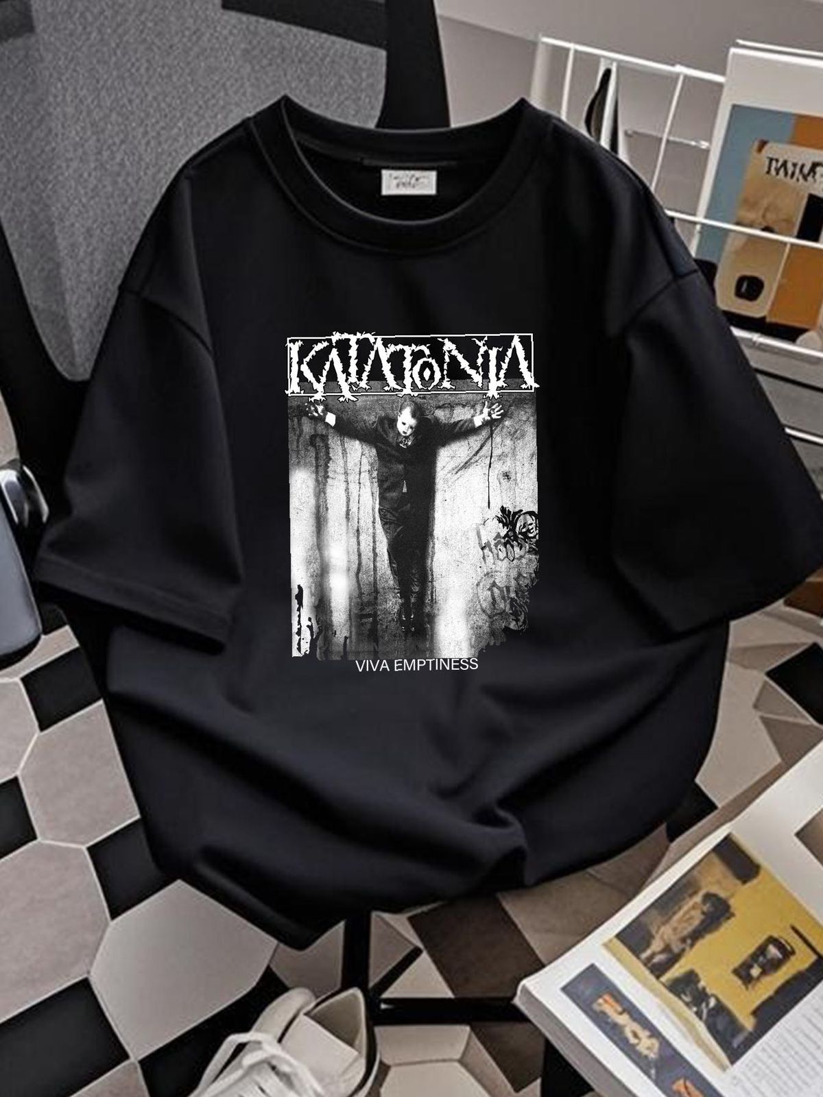 Remake 2 Sided KATATONIA "Viva Emptiness" T-Shirt TE4348 Comfortable Summer Slightly Breathable Stylish Versatile Unisex Casual Soft Homme Graphic_viptrois.com
