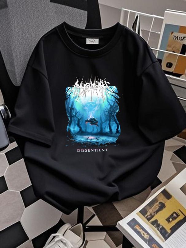 AngelMaker T-shirt Licensed Dissentient Tee Men's XL Black New Stylish Casual Breathable Slightly Comfortable Graphic Versatile Summer Soft Homme_viptrois.com
