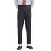 Men's Clothing Casual Italian Retro High Waist Pants Men's Casual Straight Naples British Business Paris Buckle White Long Trousers_viptrois.com