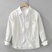 Corduroy Striped Long Sleeved Shirt For Men's Casual Versatile Loose Top Jacket_viptrois.com