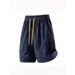 Men's Quick Drying Athletic Shorts Loose Fit mid Length Summer Cool Feel Beachwear Japanese Style Five Point Functional Design_viptrois.com