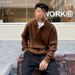 "Men's Oversized Knit Sweater – Winter Fashion, High Neck, Drop Shoulder, Chunky Yarn, Loose Fit (Retro Texture, Unisex Appeal)"_viptrois.com