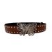 Summer New Rivet Butterfly-Shaped Personality Punk Style Jeans Fashion Versatile Pants High-End Feel Women's Belt_viptrois.com