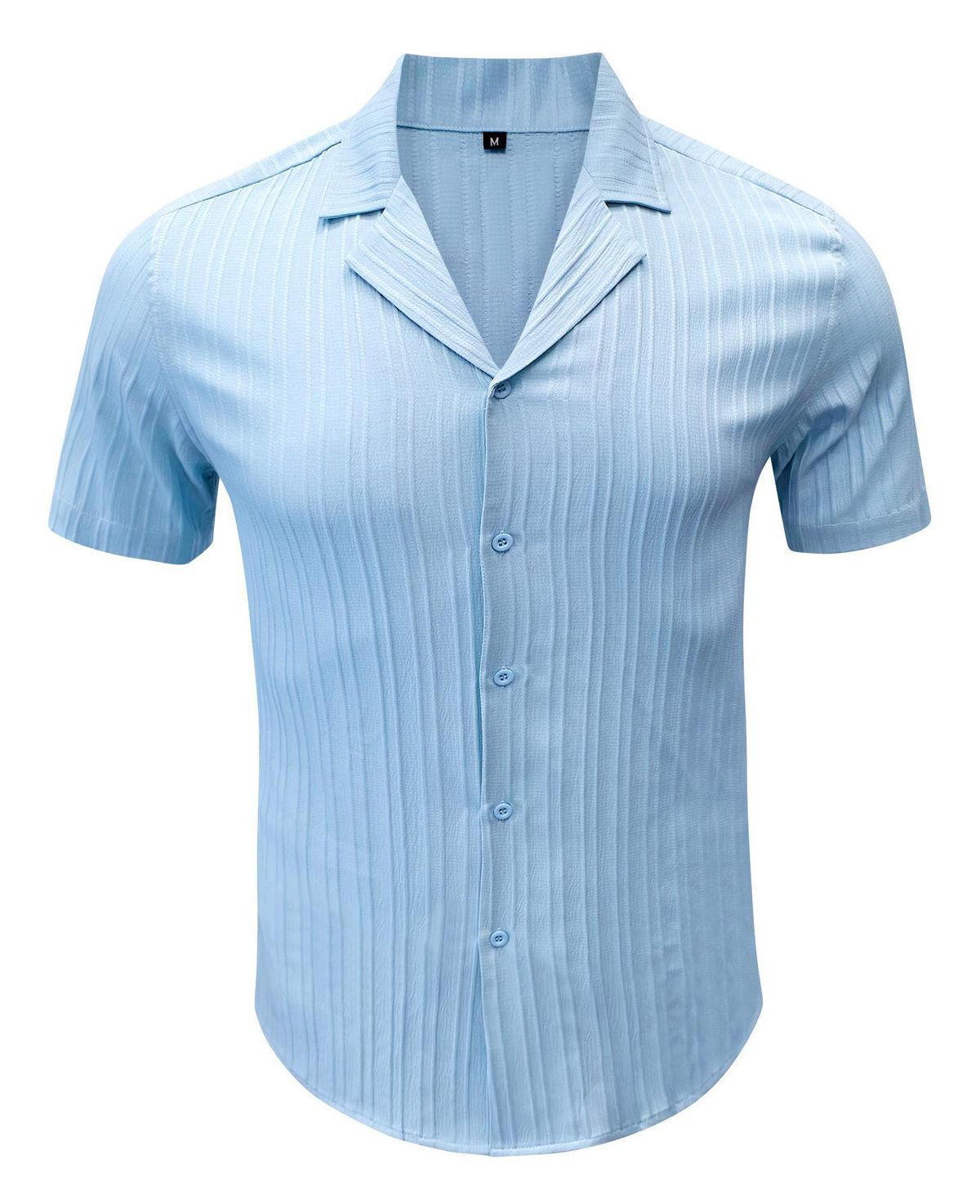 Men's Clothing Men's Short Sleeved Cuban Collar Striped Shirt Summer Casual Shirt Independent Station Wish_viptrois.com