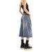 Men's Clothing Retro Washed Old Lightning Pattern Three Quarter Denim Shorts Loose Straight Wide Leg Mid Length Pants_viptrois.com