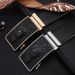 Men's belt alloy leather automatic buckle advanced sense men's fashion commuter business belt_viptrois.com
