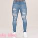 Men's ClothingNew Men's Pants Autumn White Ripped European And Black Slim High Waist Jeans Men's Wear_viptrois.com