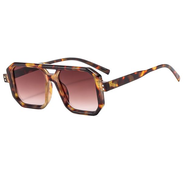 Men's Sunglasses Contrast Color Double Beam Rivet Sunglasses For Men European And American Personality All Match Glasses Sports Candy Color Sunglasses_viptrois.com