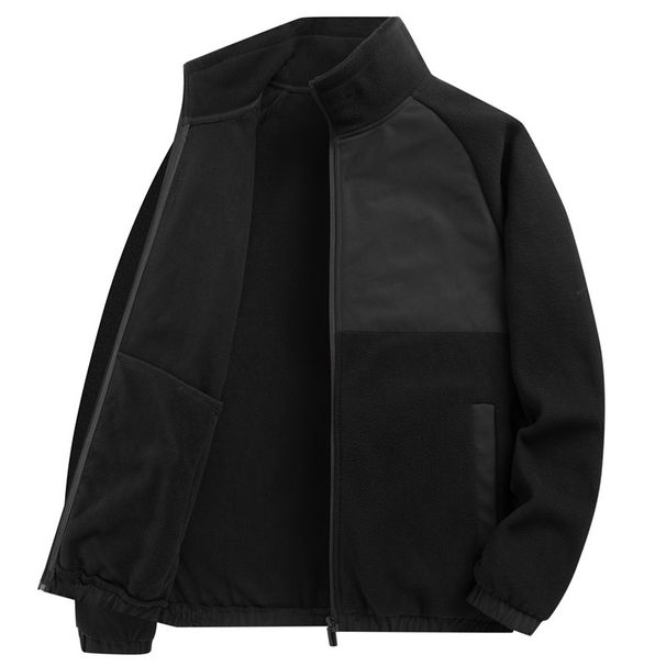 Autumn And Winter Men's Casual Jacket Teen Stand-up Collar Contrasting Color Fashion Trend Fleece Jacket Men_viptrois.com