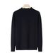 Pure American Style Half Turtleneck Core-Spun Yarn Knitwear Muscle Men Tight Elastic Long Sleeve Sweatshirt Mid-Neck_viptrois.com