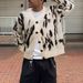 Men's Clothing Street Hip Hop Style Sweater For Men Autumn/Winter Streetwear Colorblock Knit Cardigan - Oversized Hip-Hop Open Front Sweater_viptrois.com