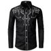 Men's Clothing Embroidered Shirt Shirt Western Cowboy Casual Shirt_viptrois.com