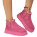 Women's Shoes Large Size Mid Tube Thick Soled Snow Boots For Women 2025 Autumn And Winter New Style Slip On Fashionable Popular Cotton Shoes For Women_viptrois.com