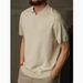 Old Money Style Thin V Neck Knitted Polo Shirt Short Sleeve High End Textured Men's All Match T Shirt Trend_viptrois.com