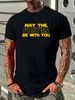 Mens 40th Birthday ORGANIC T-Shirt May The Forties Be With You 40 Forty Gift Streetwear Stretched Slightly Breathable Designer Clothes Homme Soft_viptrois.com