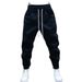 Men's Clothing Spring New Vertical Stripe Casual Pants Men's Trendy Elastic Waist Cuff Pants Fashion Sports Pants_viptrois.com