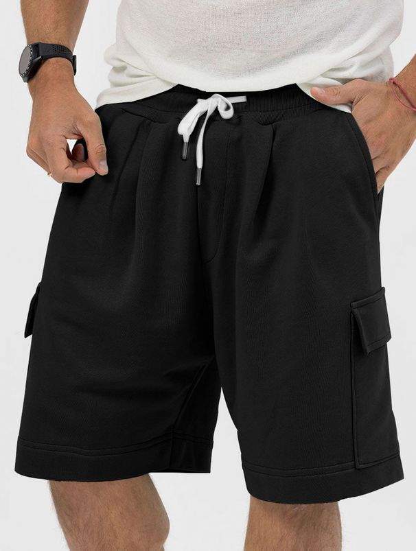Men's Clothing Summer Men's Shorts Breathable Solid Color Drawstring Loose Squat Jogging Casual Shorts Men_viptrois.com