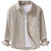 2026 High-quality Men's Corduroy Striped Simple Long Sleeved Shirt Trend Casual Loose Popular Youth Shirt_viptrois.com