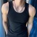 Men's Clothing Solid Color Threaded Vest For Men, White Base T Shirt, Sleeveless Waistcoat, Tight Fitting And Versatile Fitness Vest_viptrois.com