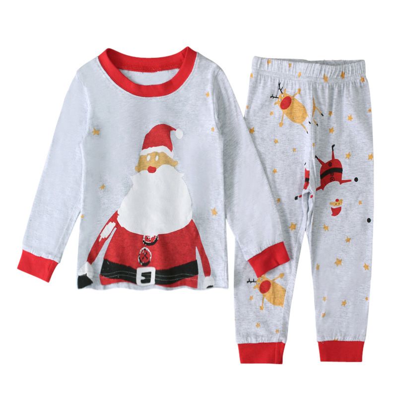 Christmas Men and women children Christmas long-sleeved Santa Claus two-piece homewear children's clothing ins_viptrois.com